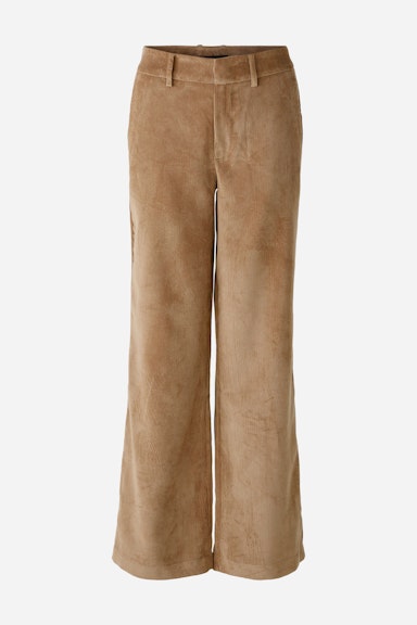 Bild 5 von Corduroy trousers straight leg, mid waist, long in camel | Oui