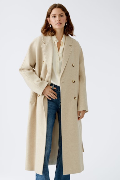 Bild 3 von Coat at maxi length in light stone | Oui