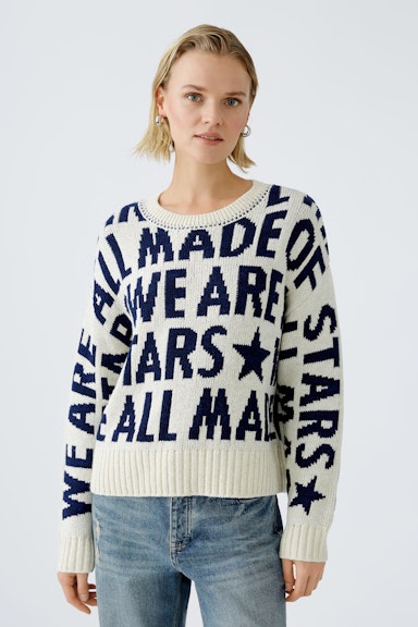 Bild 3 von Pullover Baumwollmischung in white blue | Oui