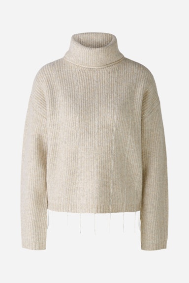 Bild 7 von Pullover with glitter threads in light beige mel | Oui