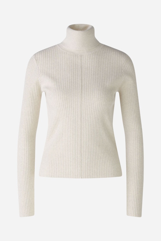 Turtleneck pullover with silk and cashmere