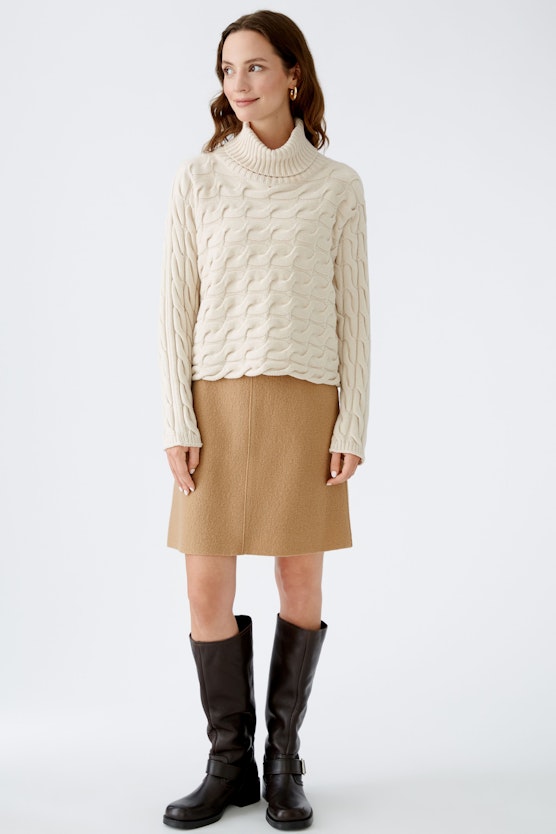 Turtleneck pullover cotton blend