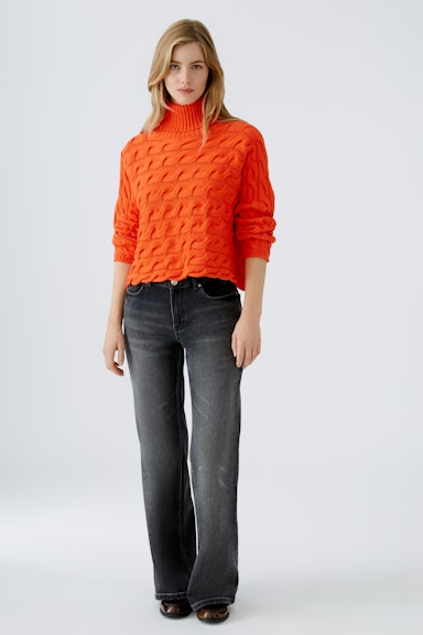 Bild 2 von Rollkragenpullover Baumwollmischung in cherry tomato | Oui