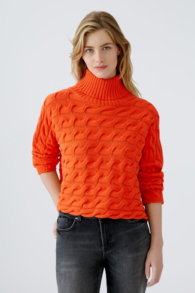 Bild 1 von Rollkragenpullover Baumwollmischung in cherry tomato | Oui