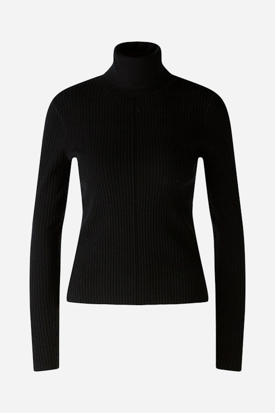 Turtleneck pullover with silk and cashmere