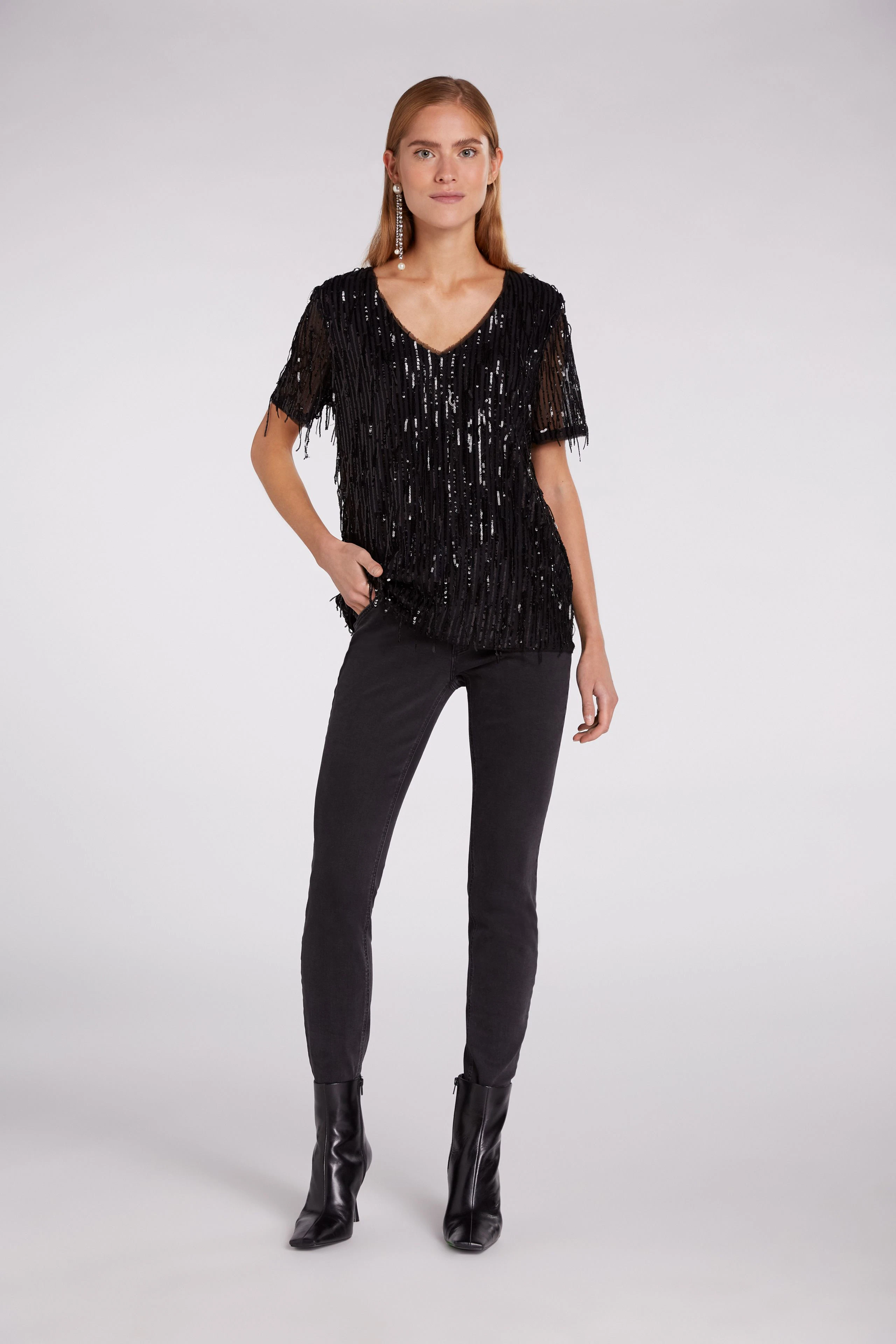 Image 2 of T-shirt - black in black | Oui