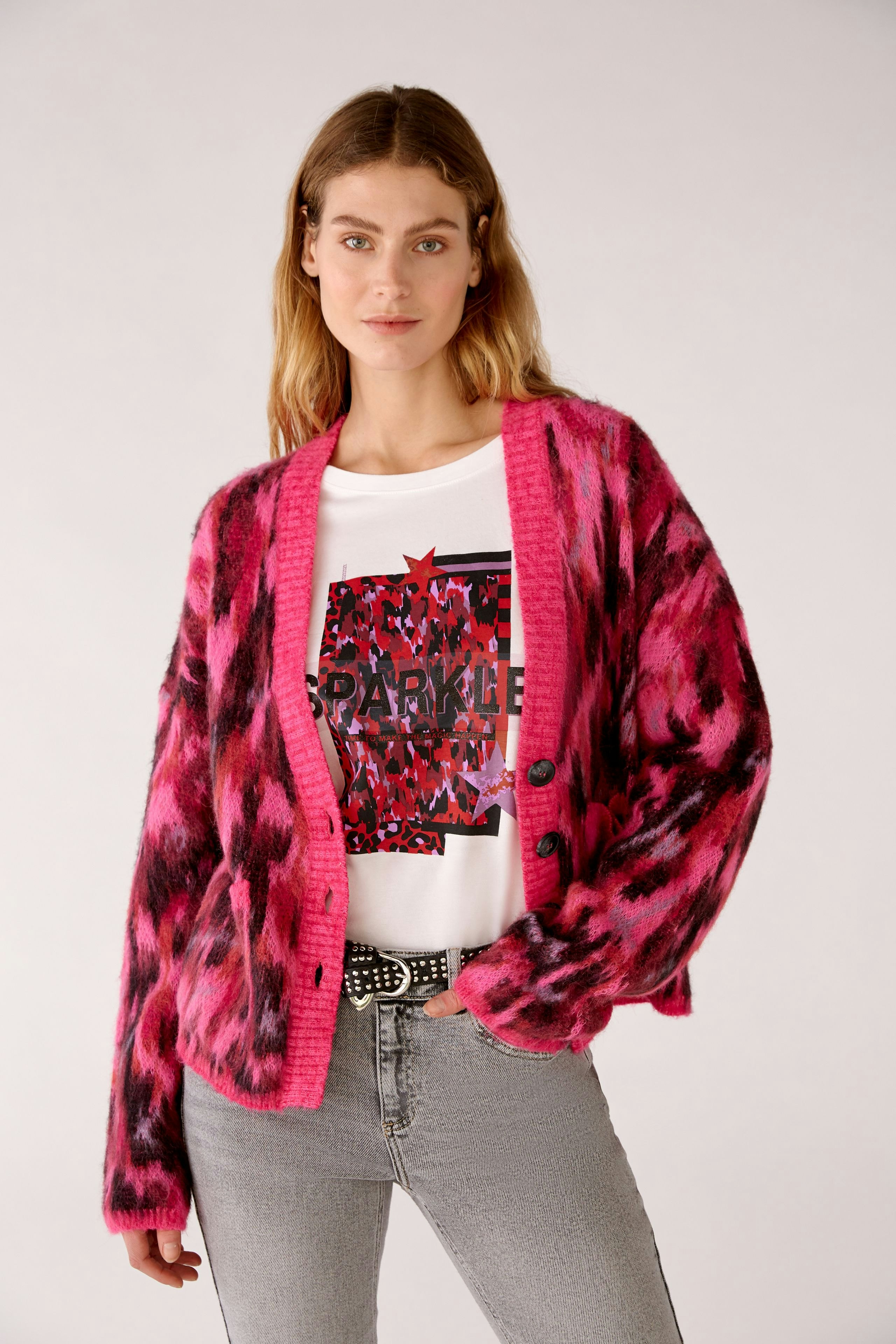 Bild 3 von Kuschelige Strickjacke - pink grey in pink grey | Oui