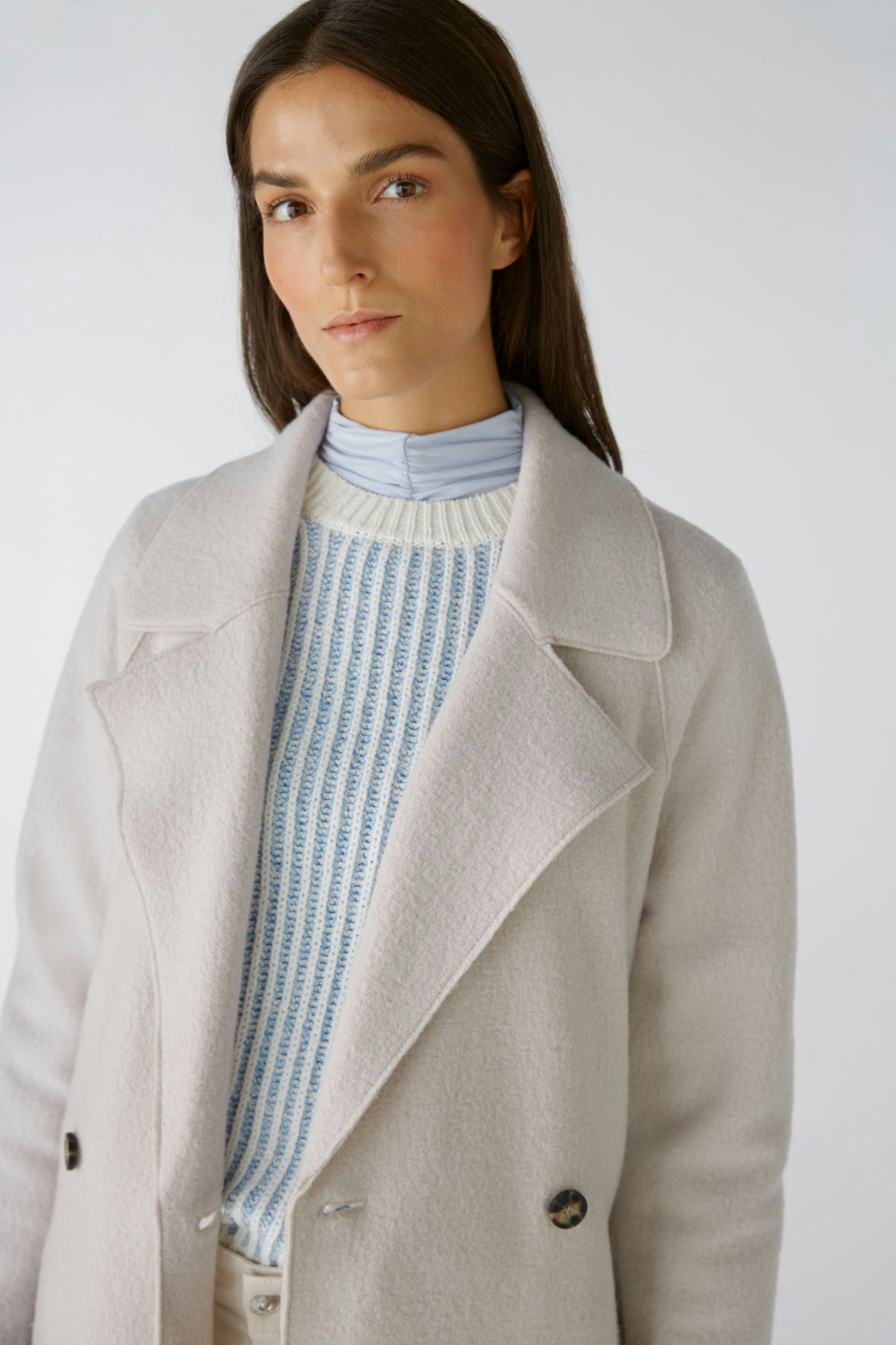 Bild 4 von Double breasted coat - stone melange in stone melange | Oui