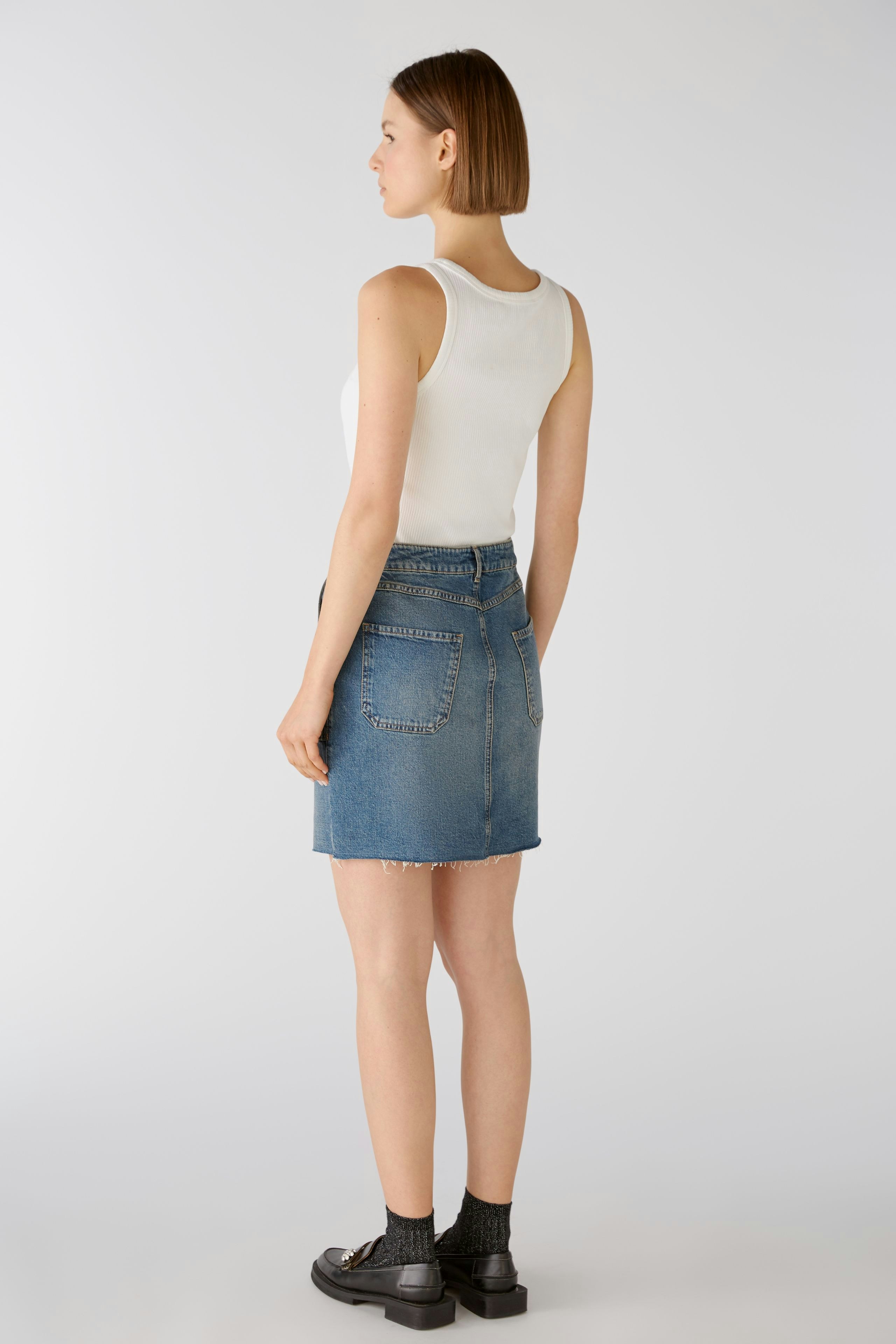 Bild 4 von Mini skirt - darkblue denim in darkblue denim | Oui