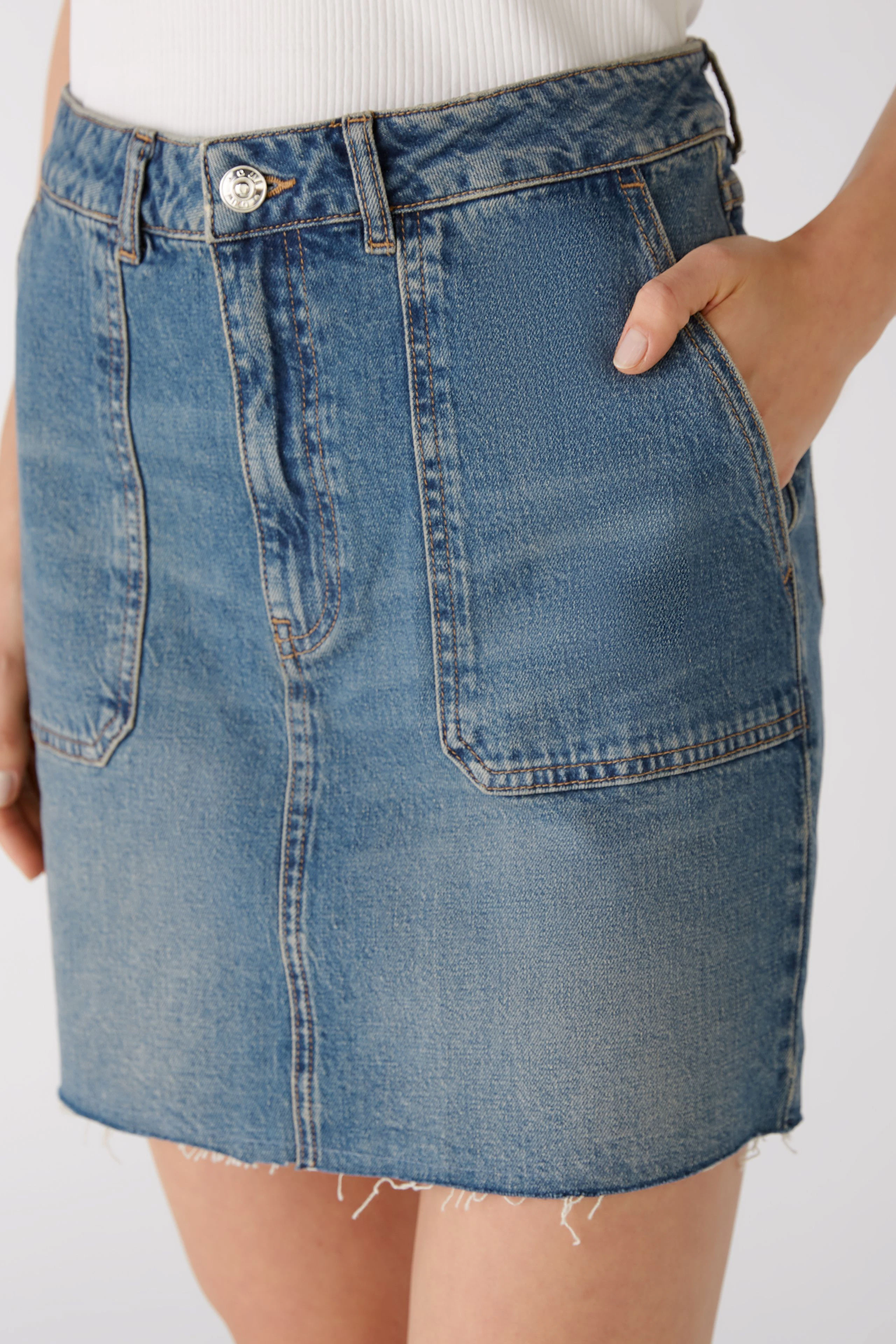 Image 5 of Mini skirt - darkblue denim in darkblue denim | Oui