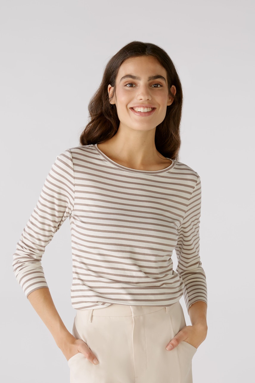 Bild 2 von Long-sleeved shirt - white brown in white brown | Oui