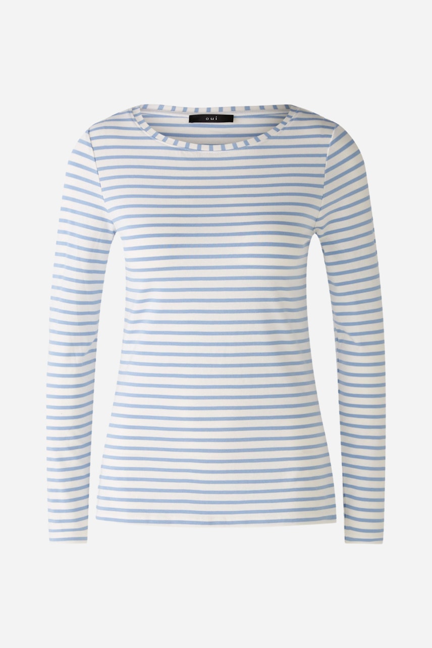 Bild 7 von SUMIKO Long-sleeved shirt - white blue in white blue | Oui