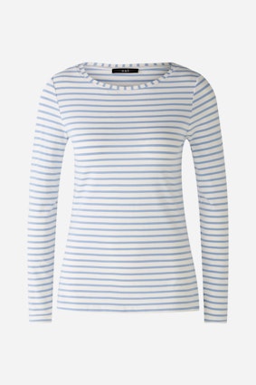 SUMIKO Long-sleeved shirt - white blue