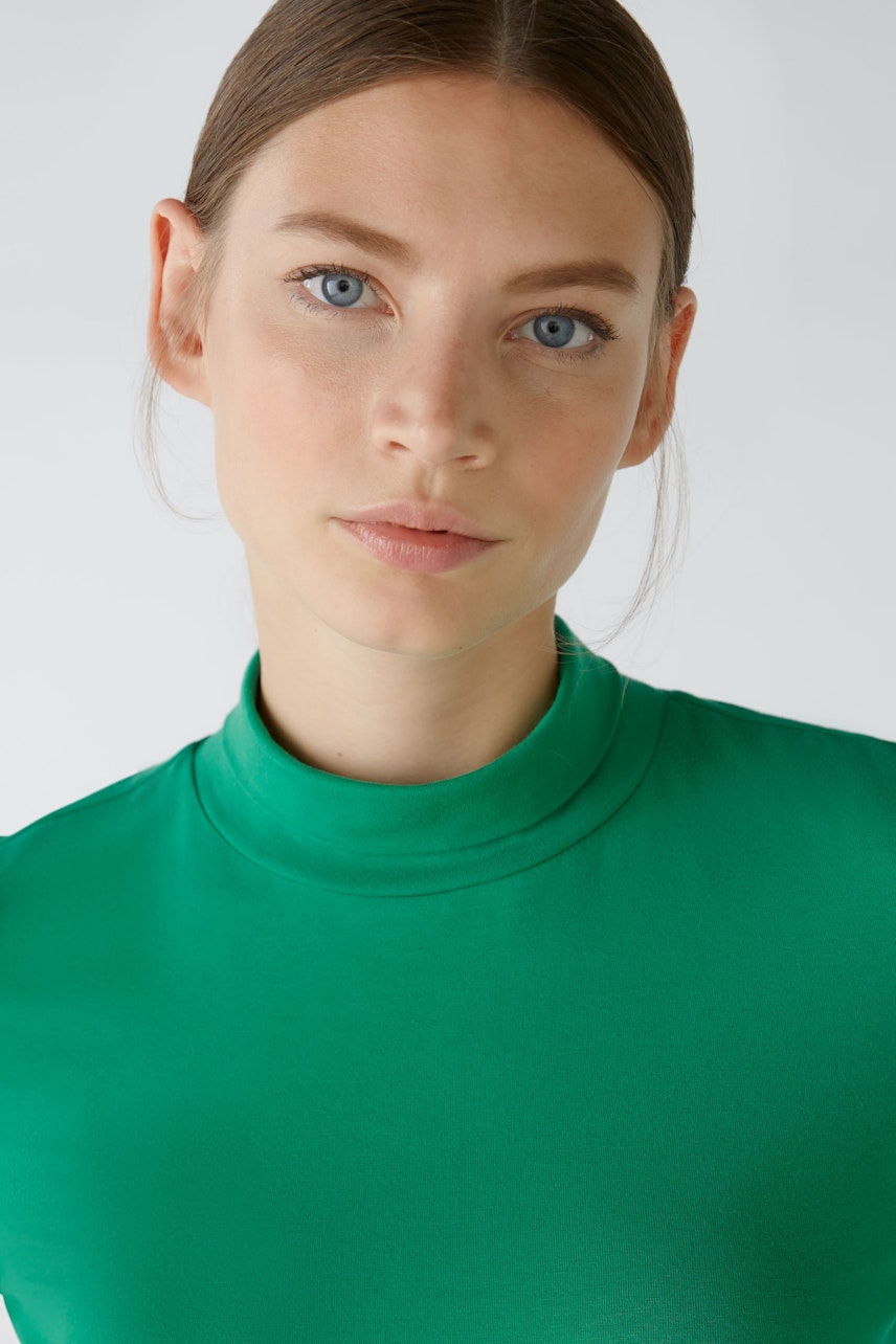 Bild 4 von Stand-up collar shirt - green in green | Oui