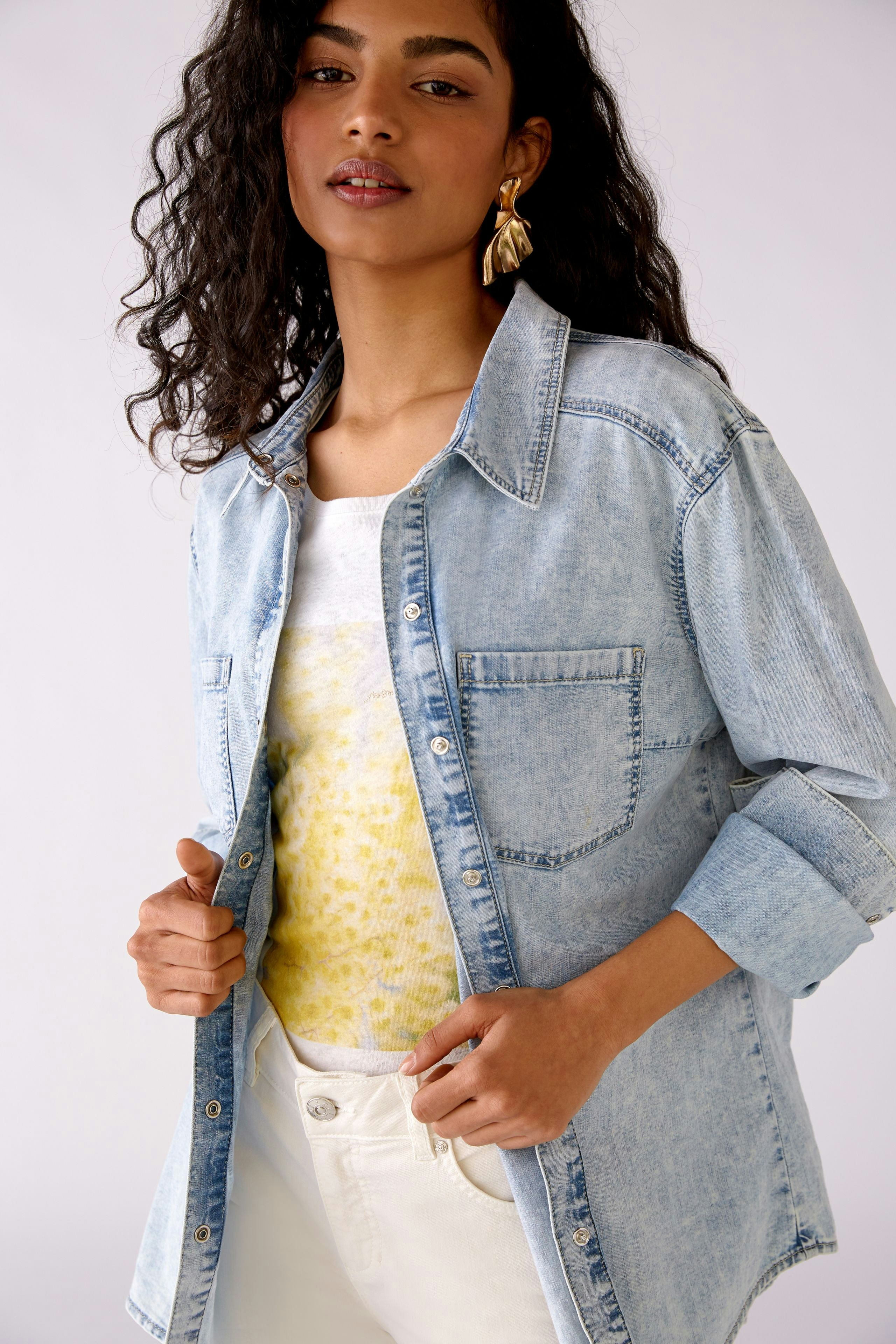 Bild 7 von Shirt blouse - blue denim in blue denim | Oui