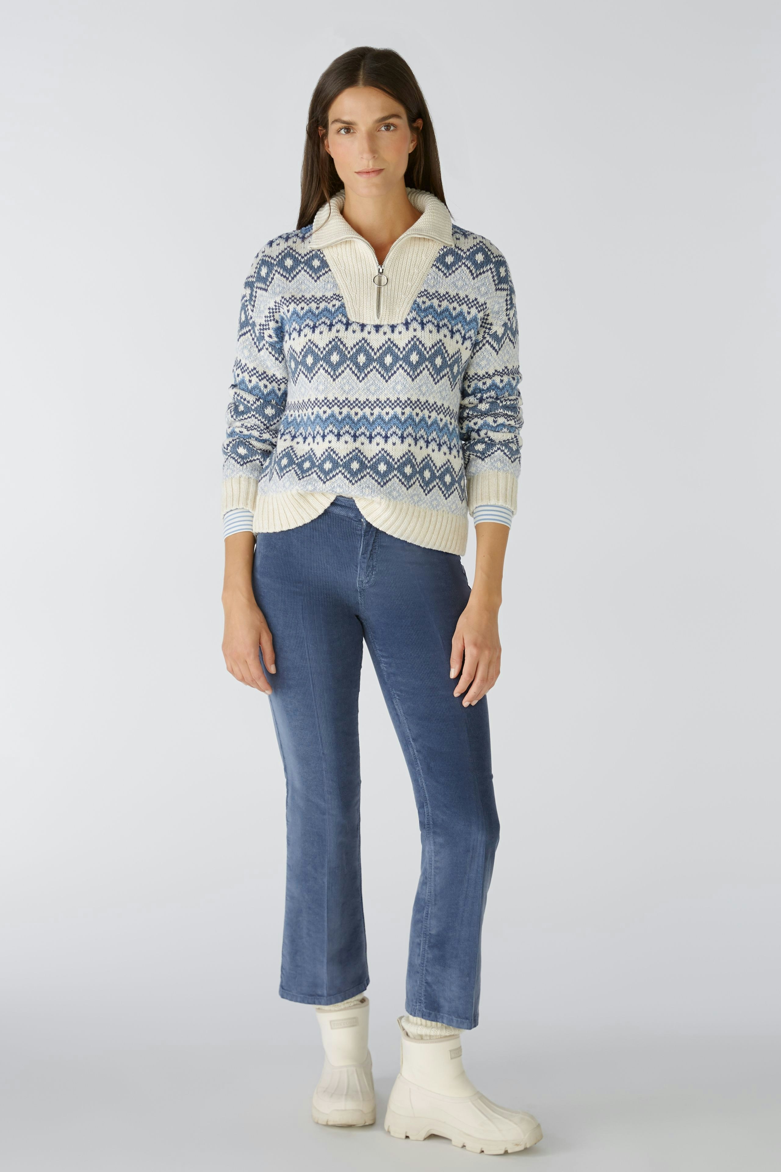 Bild 1 von Corduroy trousers easy kick - vintage indigo in vintage indigo | Oui