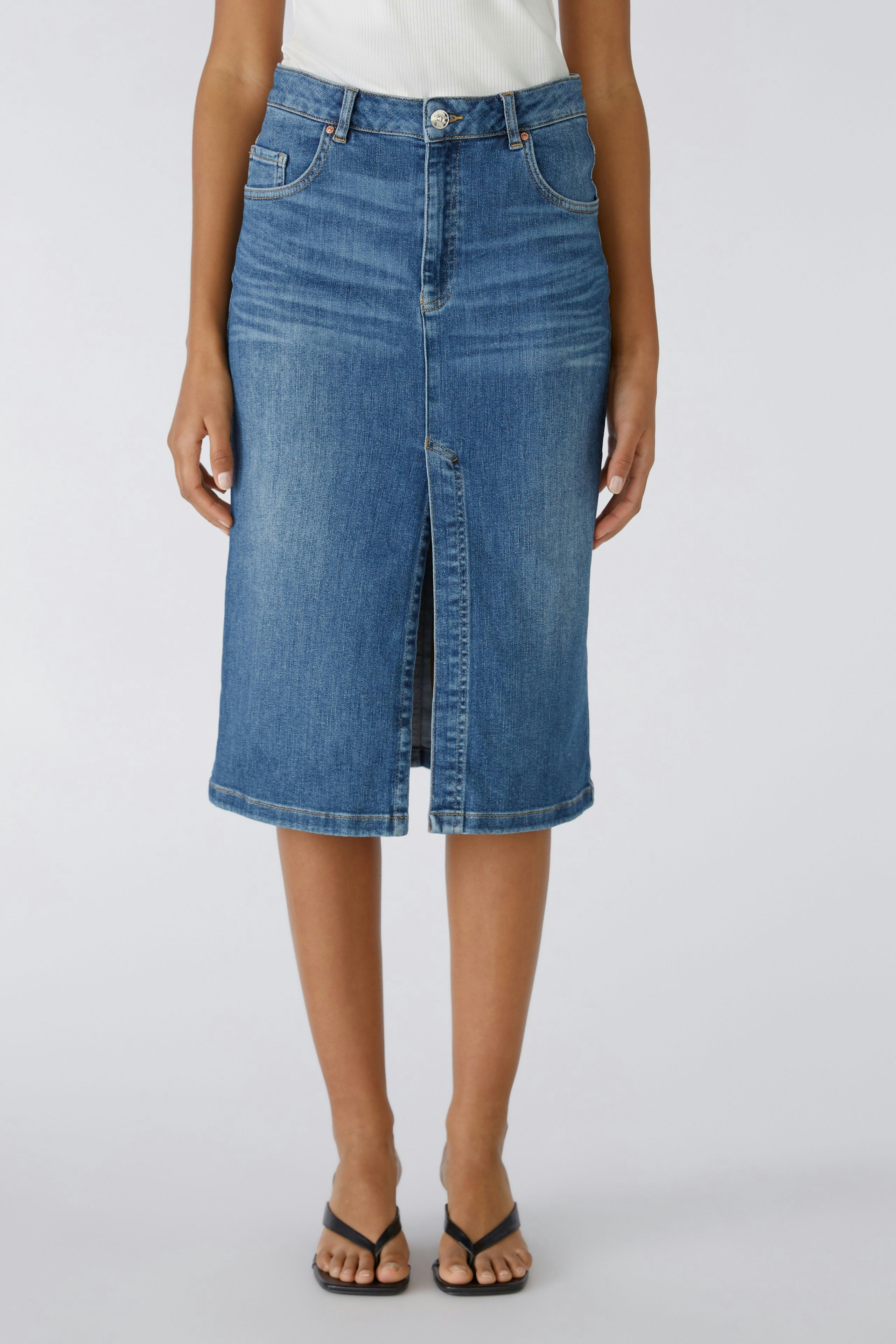 Denim skirt THE MIDI - darkblue denim