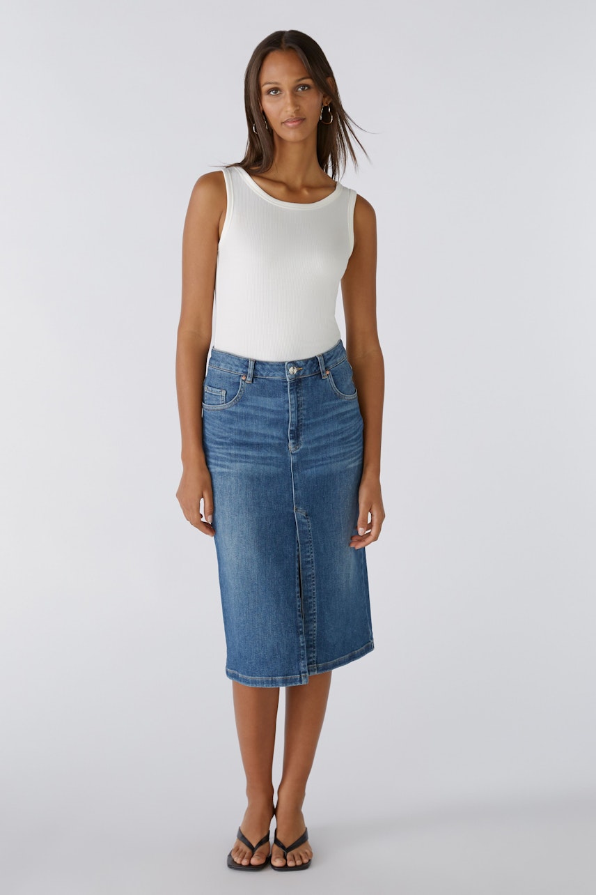 Bild 6 von Denim skirt THE MIDI - darkblue denim in darkblue denim | Oui