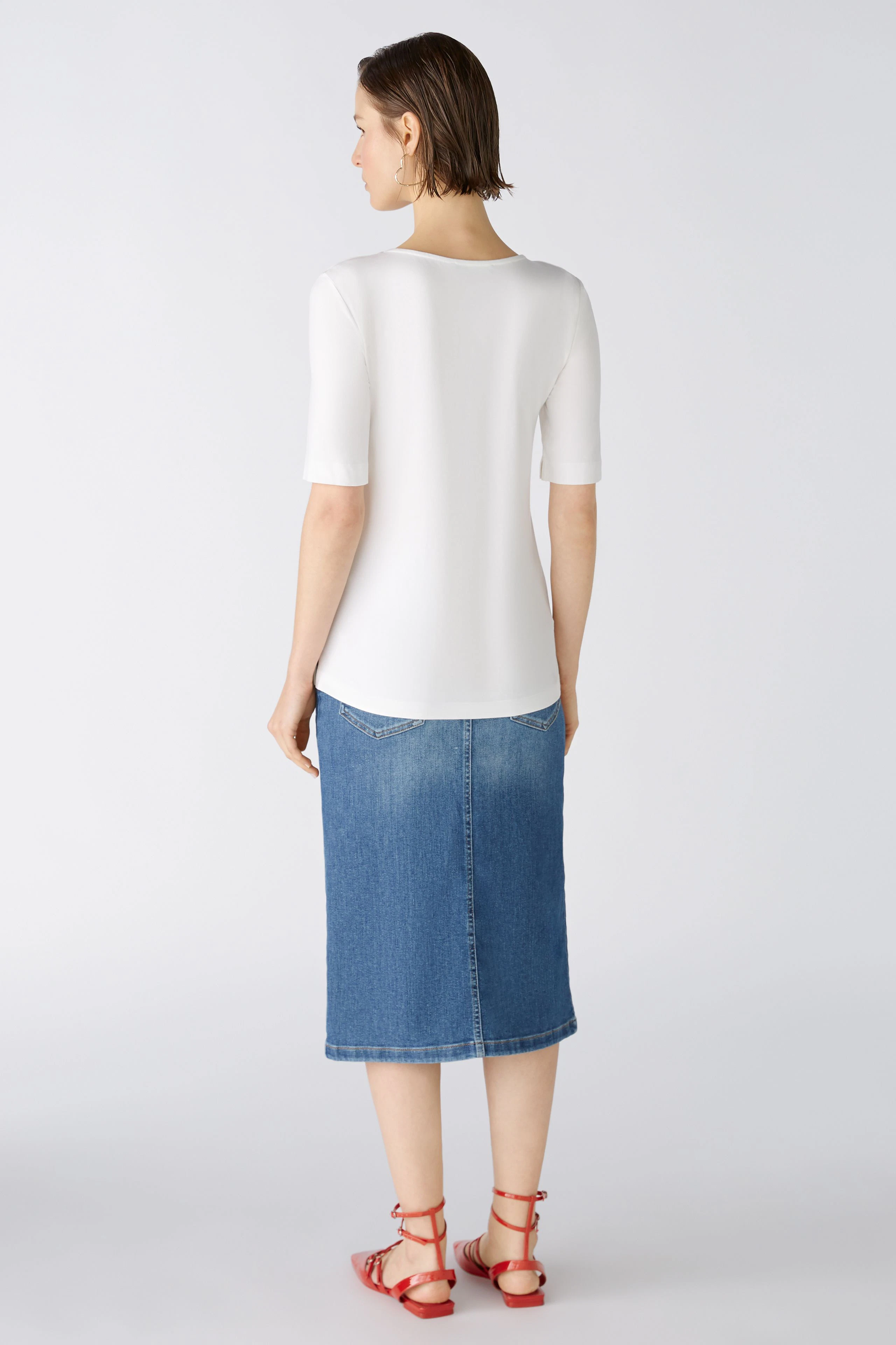 Image 3 of T-shirt - cloud dancer in cloud dancer | Oui