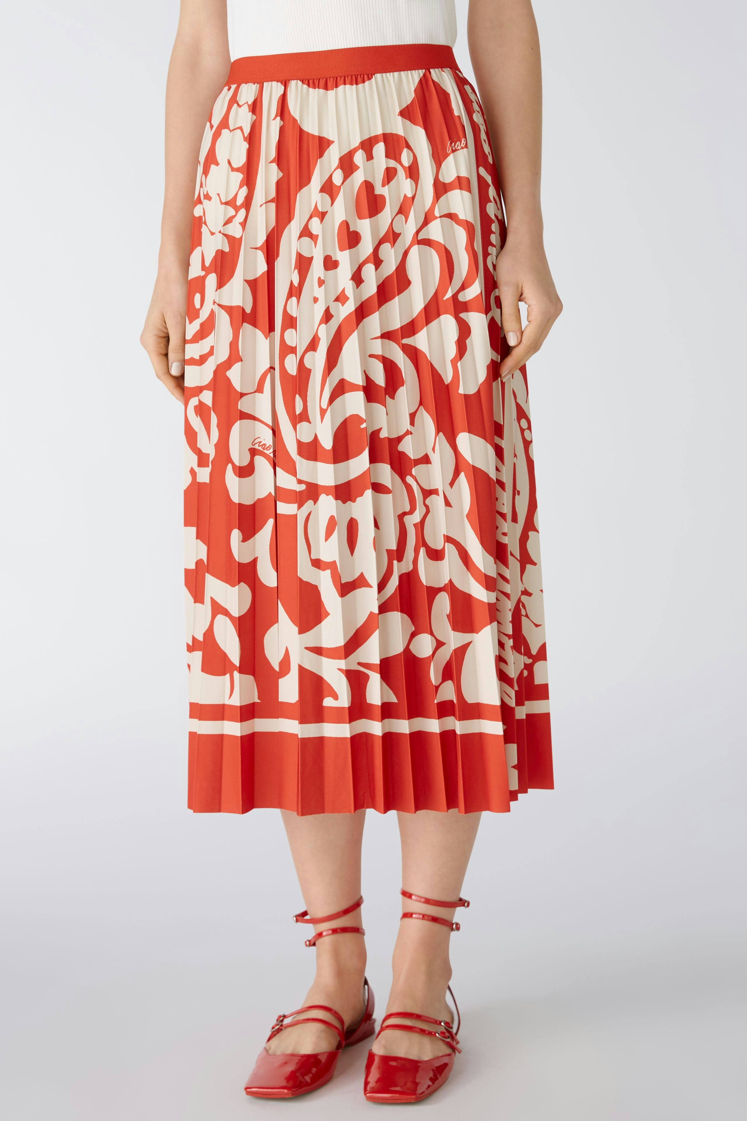 Bild 2 von Midi skirt - red white in red white | Oui