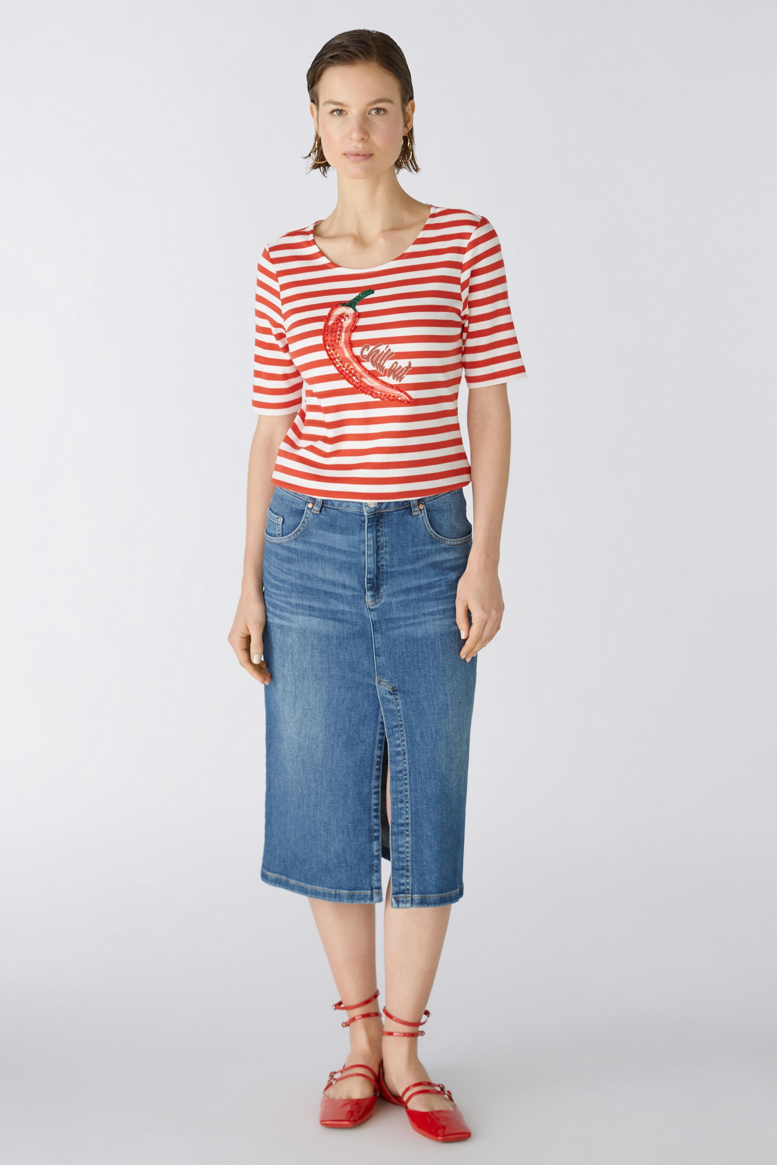 Bild 2 von T-shirt - red white in red white | Oui