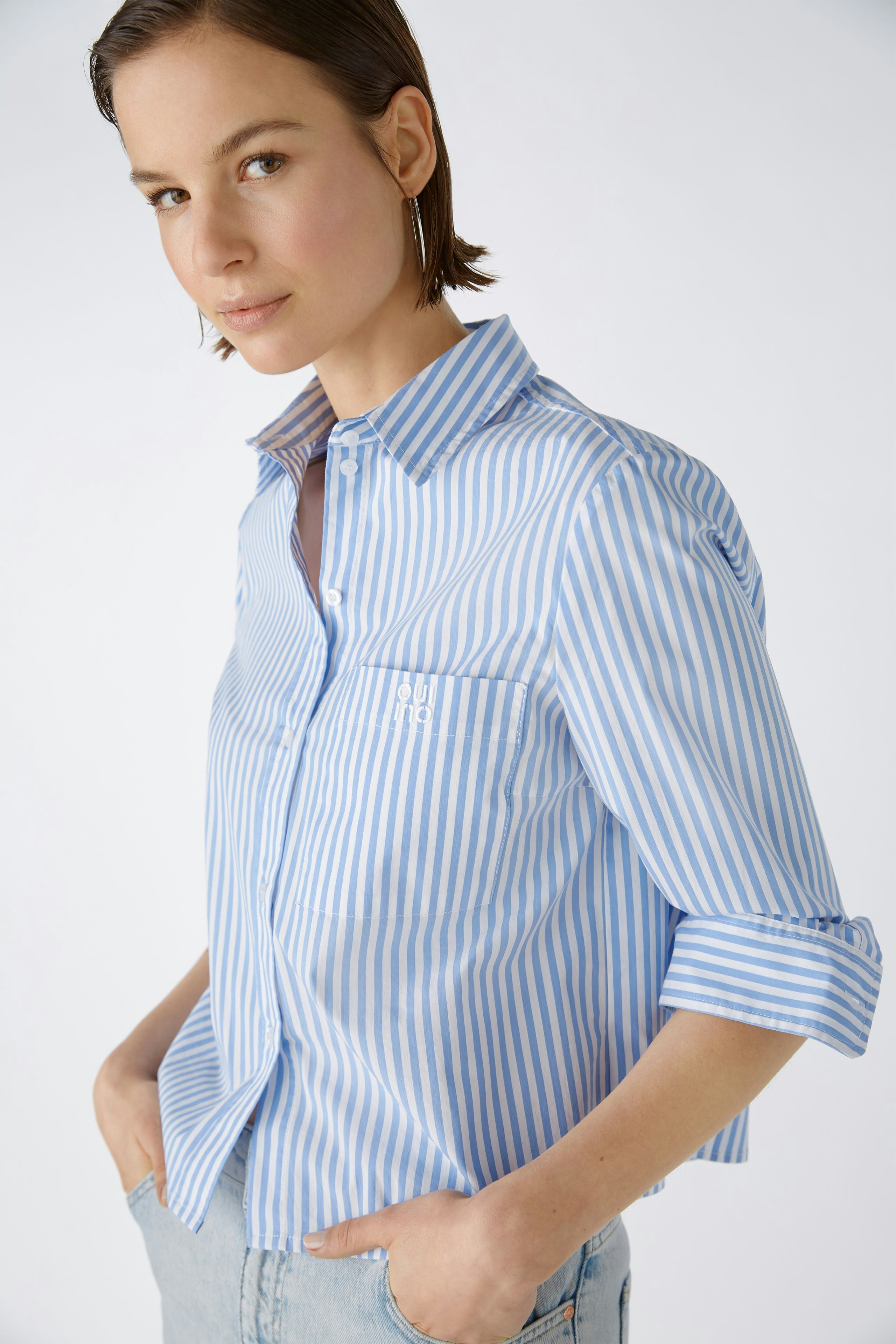 Bild 6 von Shirt blouse - blue white in blue white | Oui