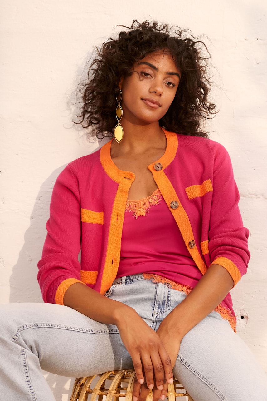 Bild 6 von Strickjacke - pink orange in pink orange | Oui