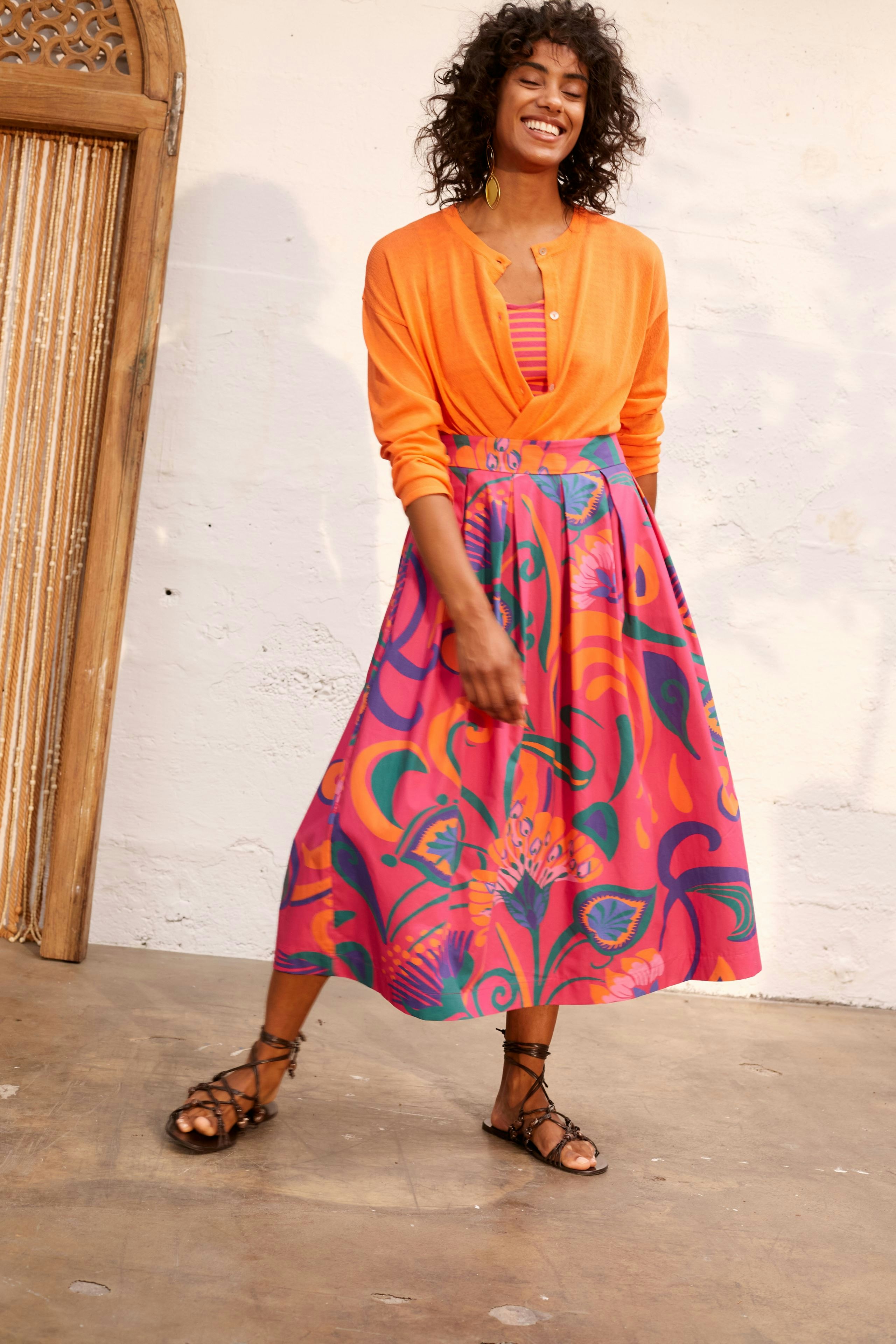 Skirt - pink orange