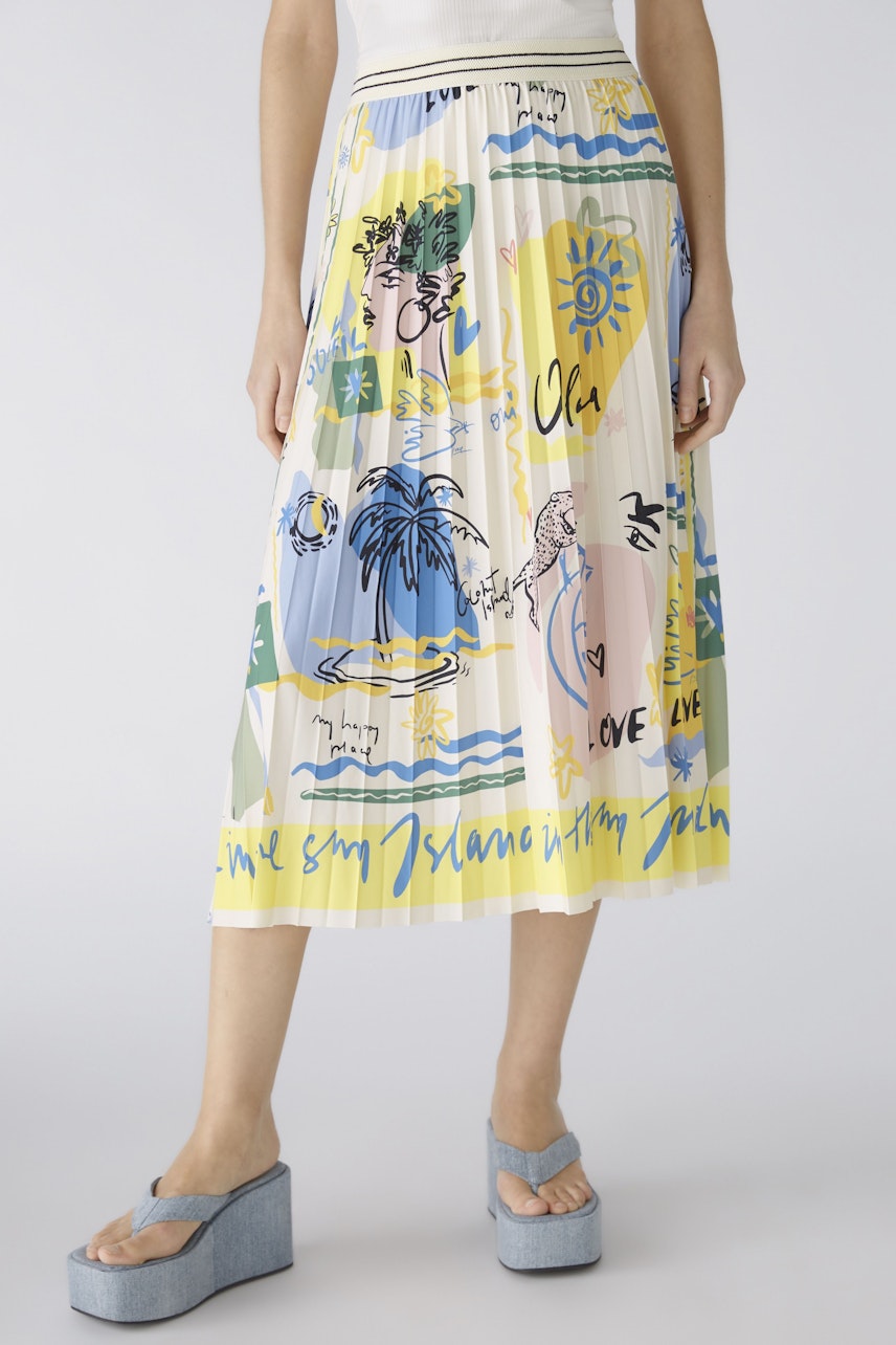 Bild 2 von Midi skirt - yellow blue in yellow blue | Oui