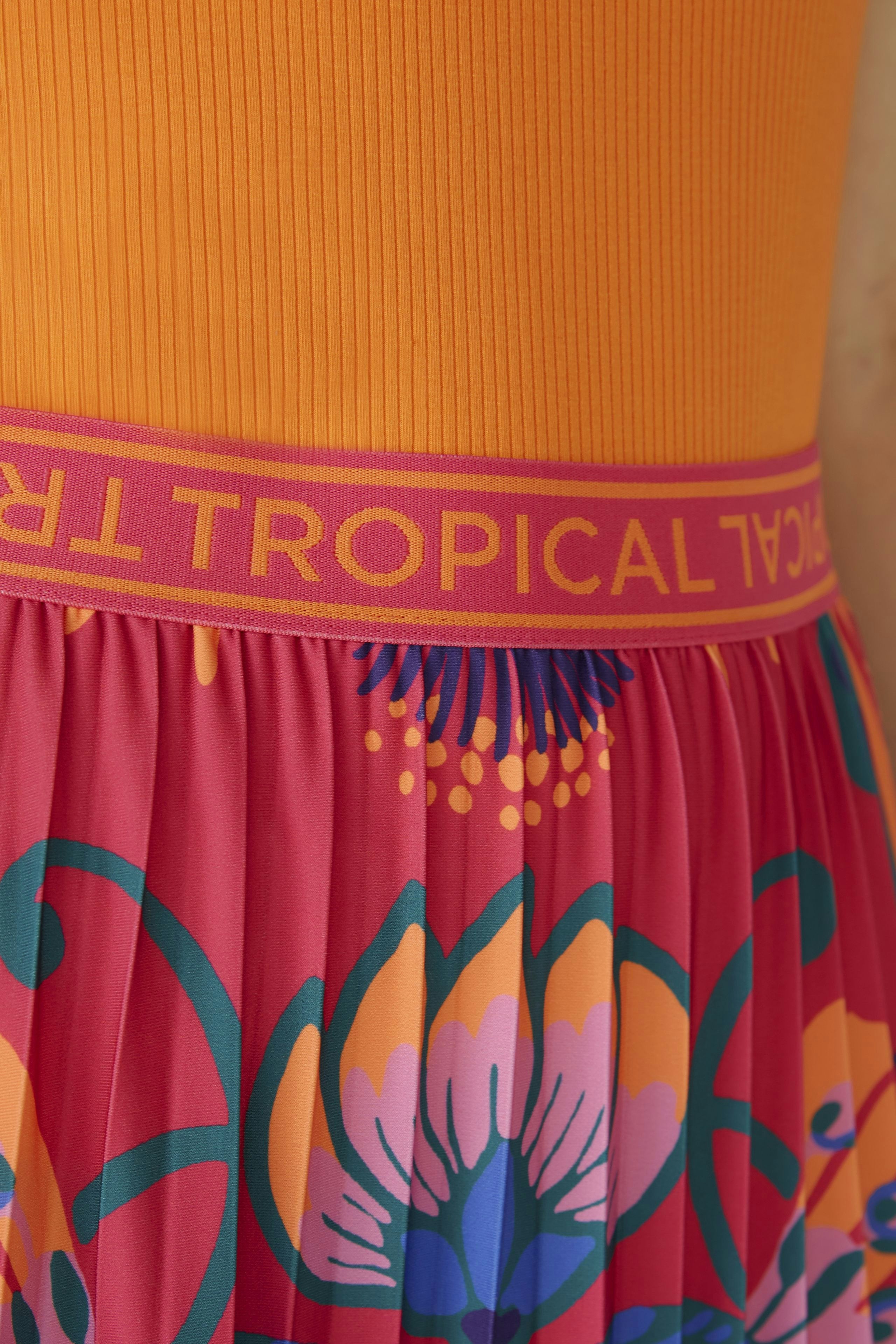 Bild 4 von Midi skirt - pink orange in pink orange | Oui