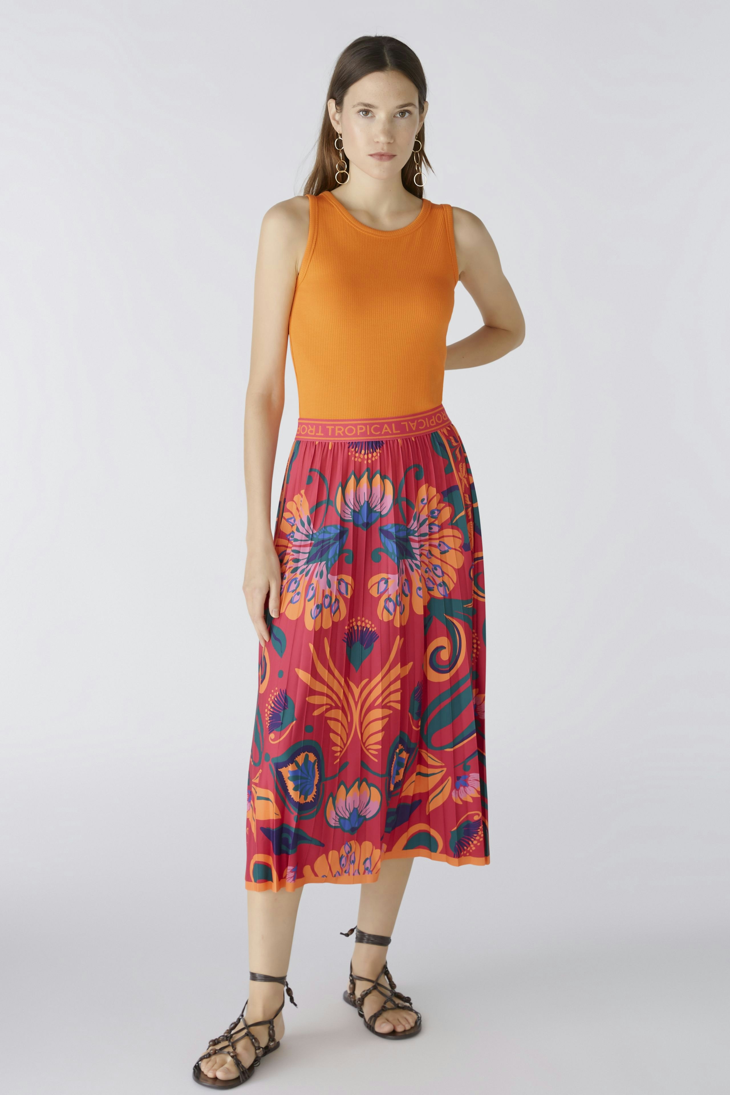 Bild 5 von Midi skirt - pink orange in pink orange | Oui