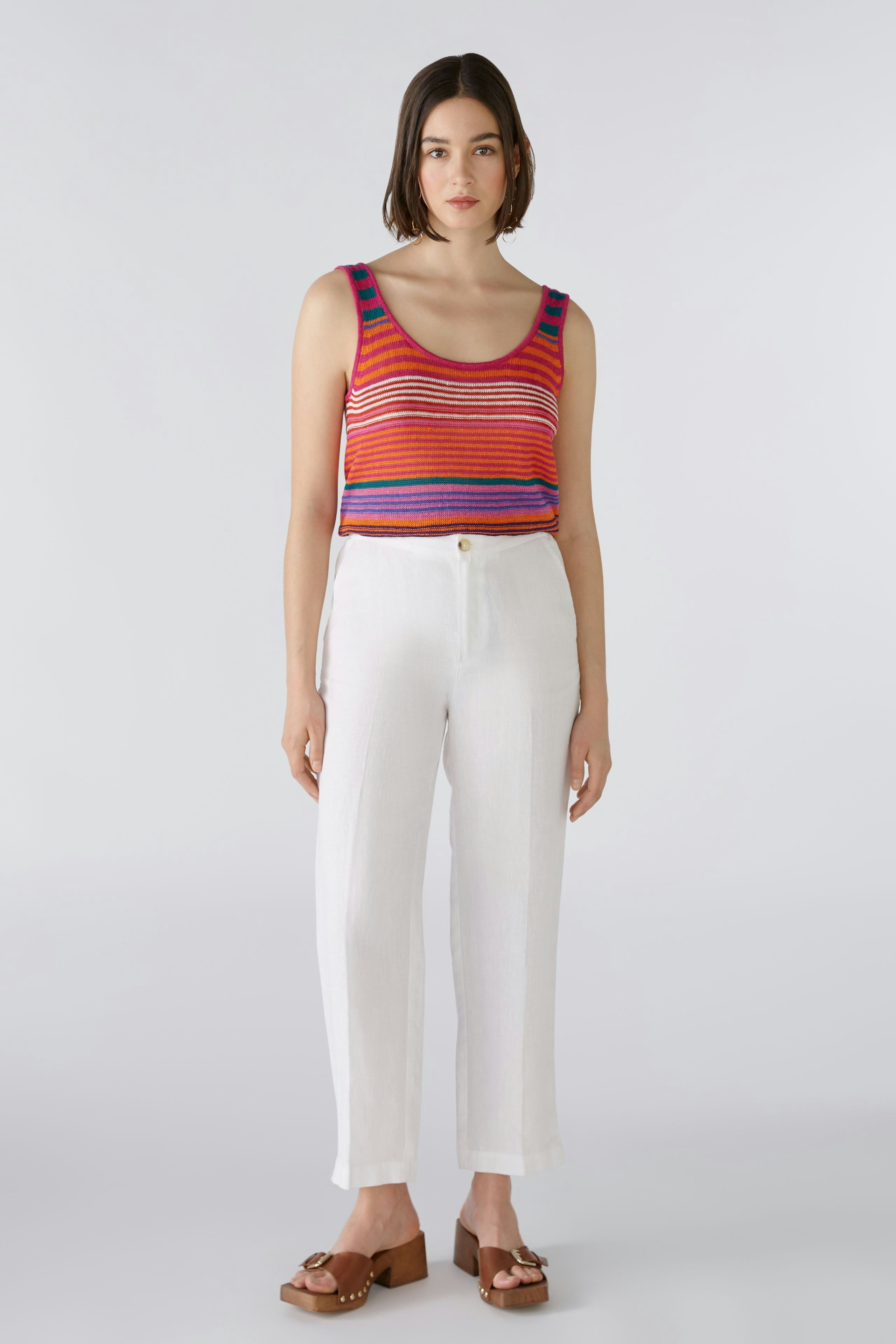 Bild 2 von Linen trousers - optic white in optic white | Oui