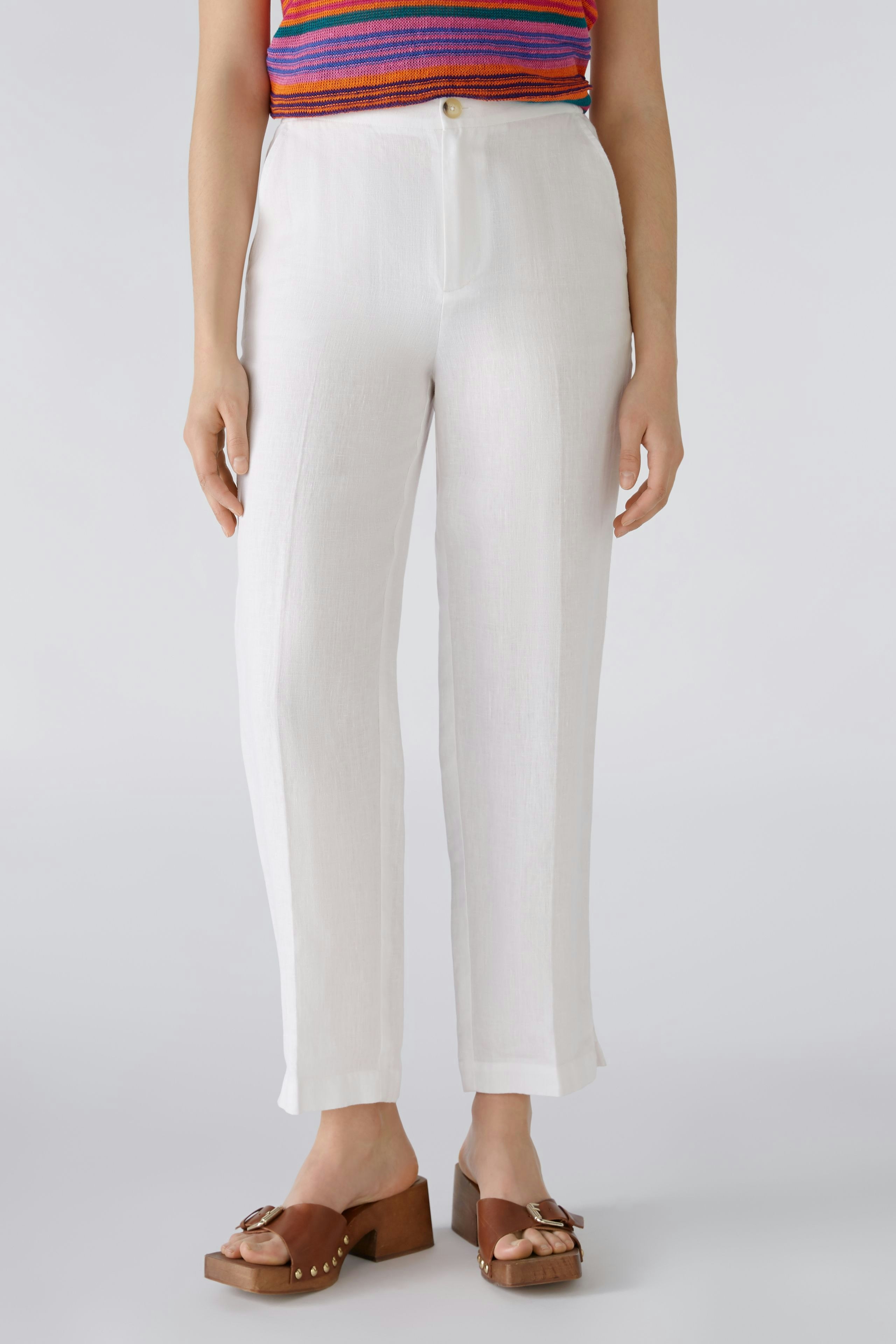 Bild 3 von Linen trousers - optic white in optic white | Oui
