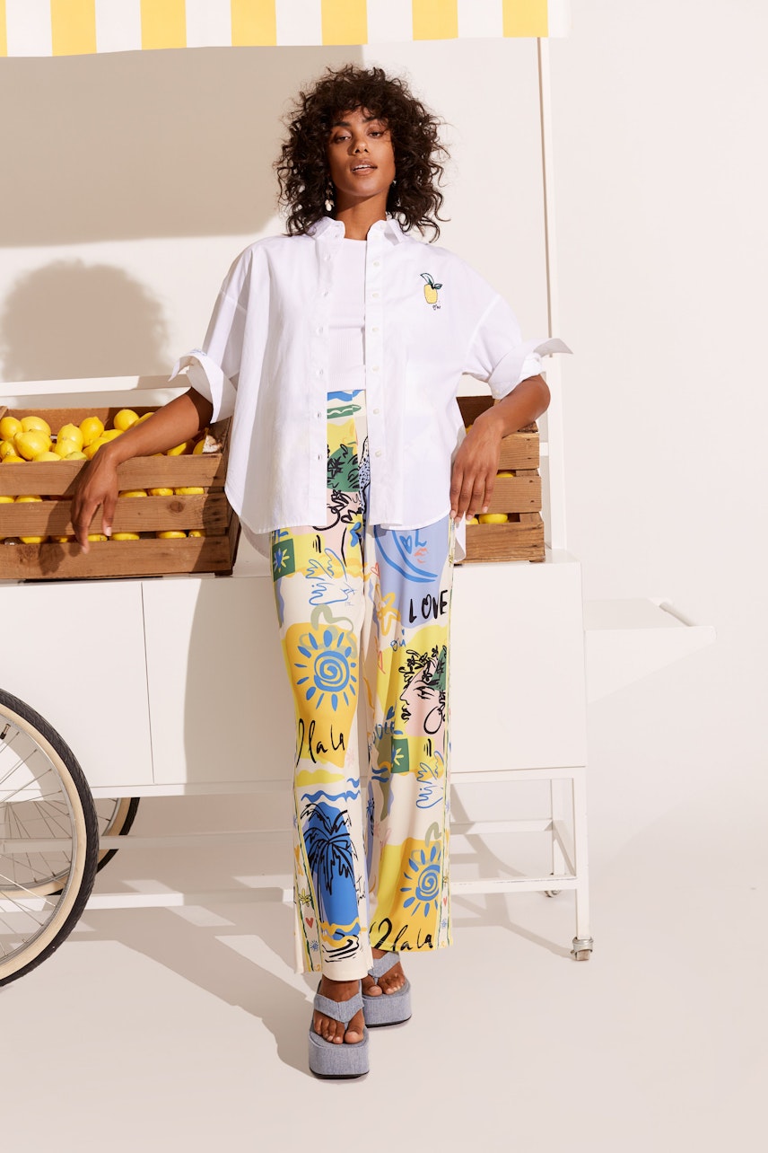 Bild 6 von Marlene trousers - yellow blue in yellow blue | Oui