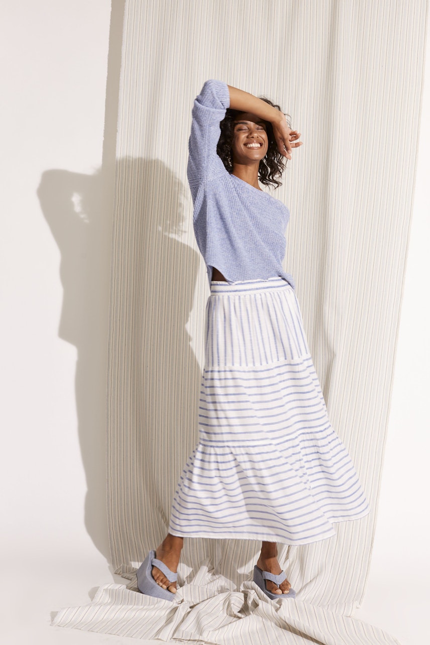 Bild 6 von Maxi skirt - white blue in white blue | Oui