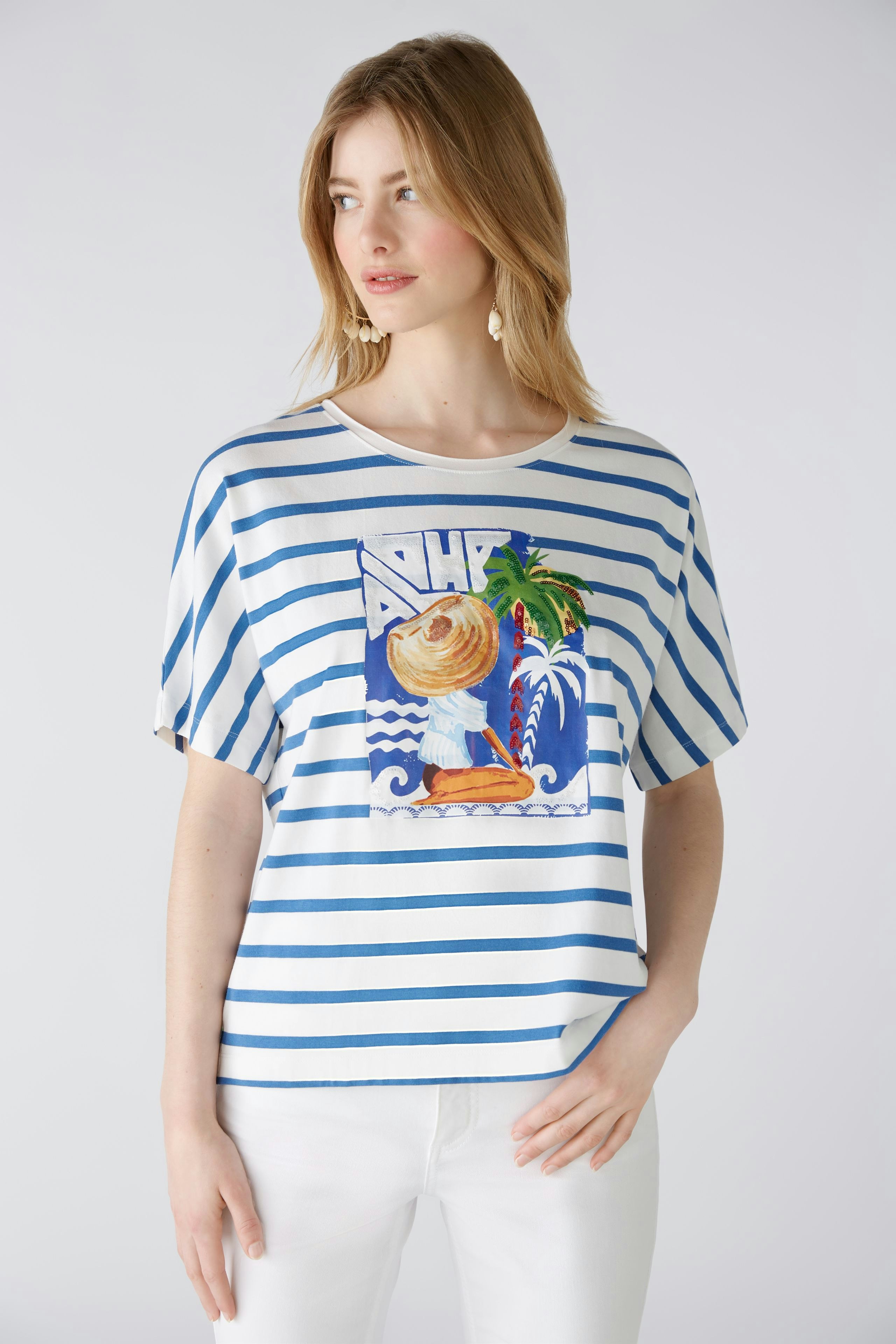 Bild 2 von T-shirt - white blue in white blue | Oui