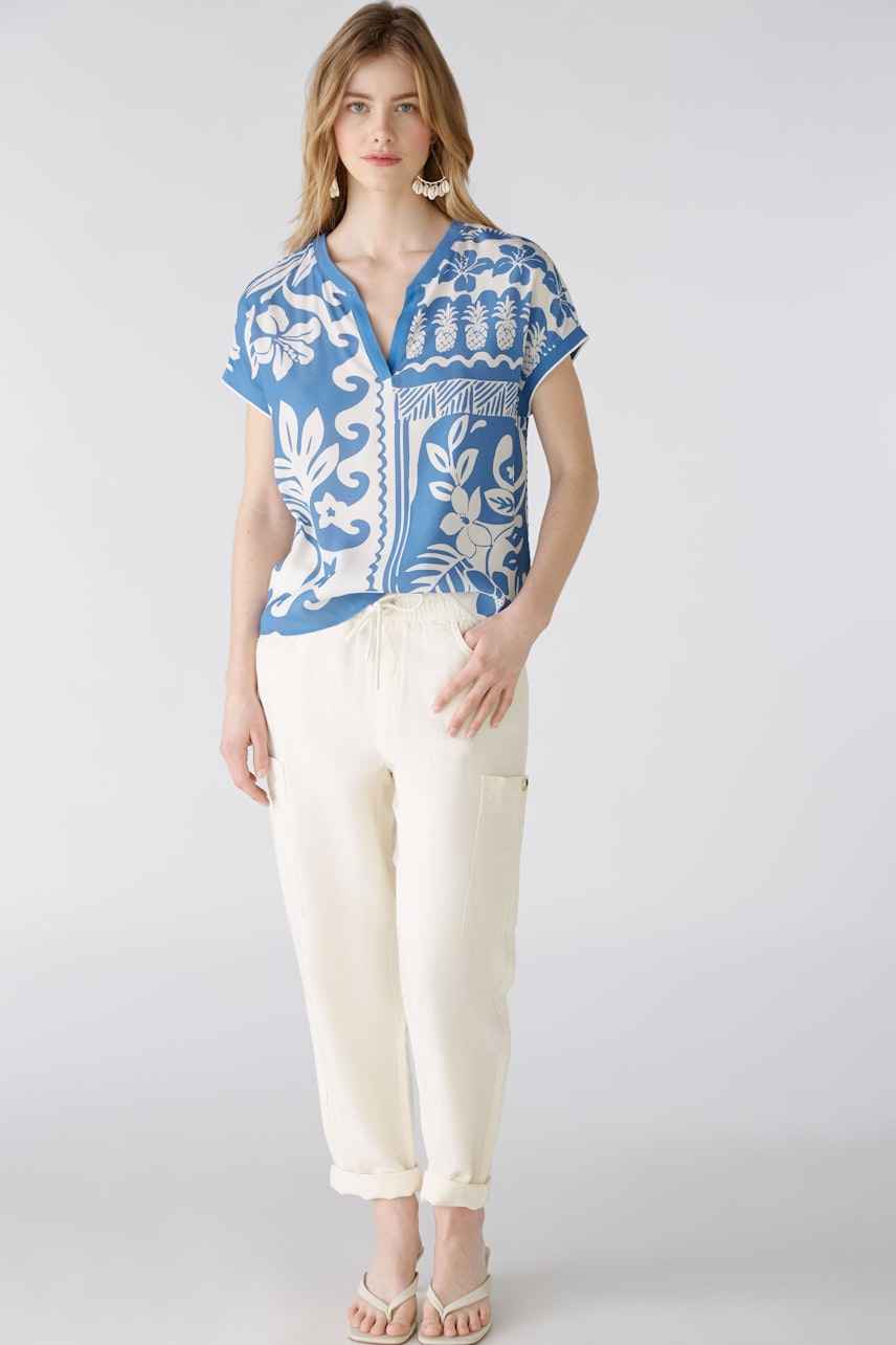 Bild 2 von Blouse shirt - white blue in white blue | Oui