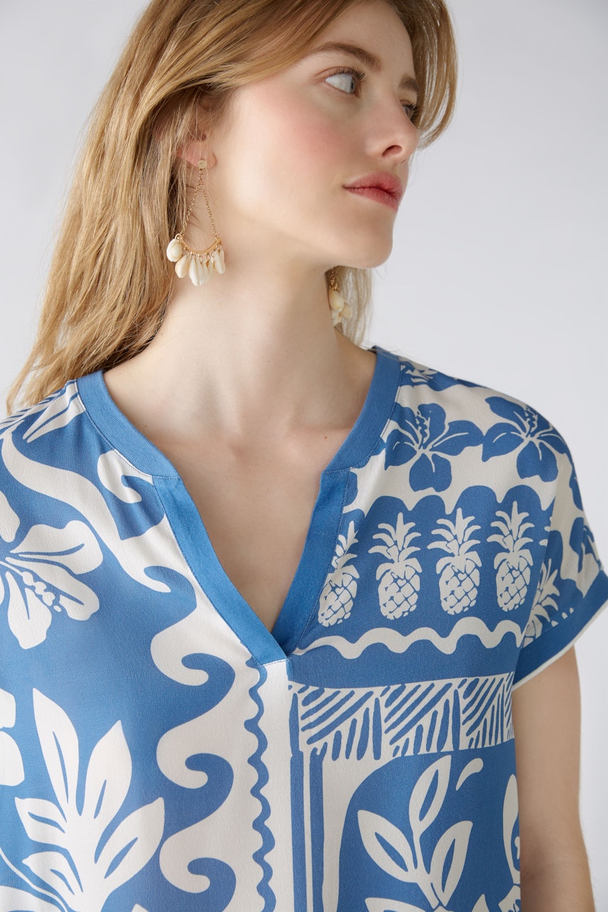 Bild 4 von Blouse shirt - white blue in white blue | Oui