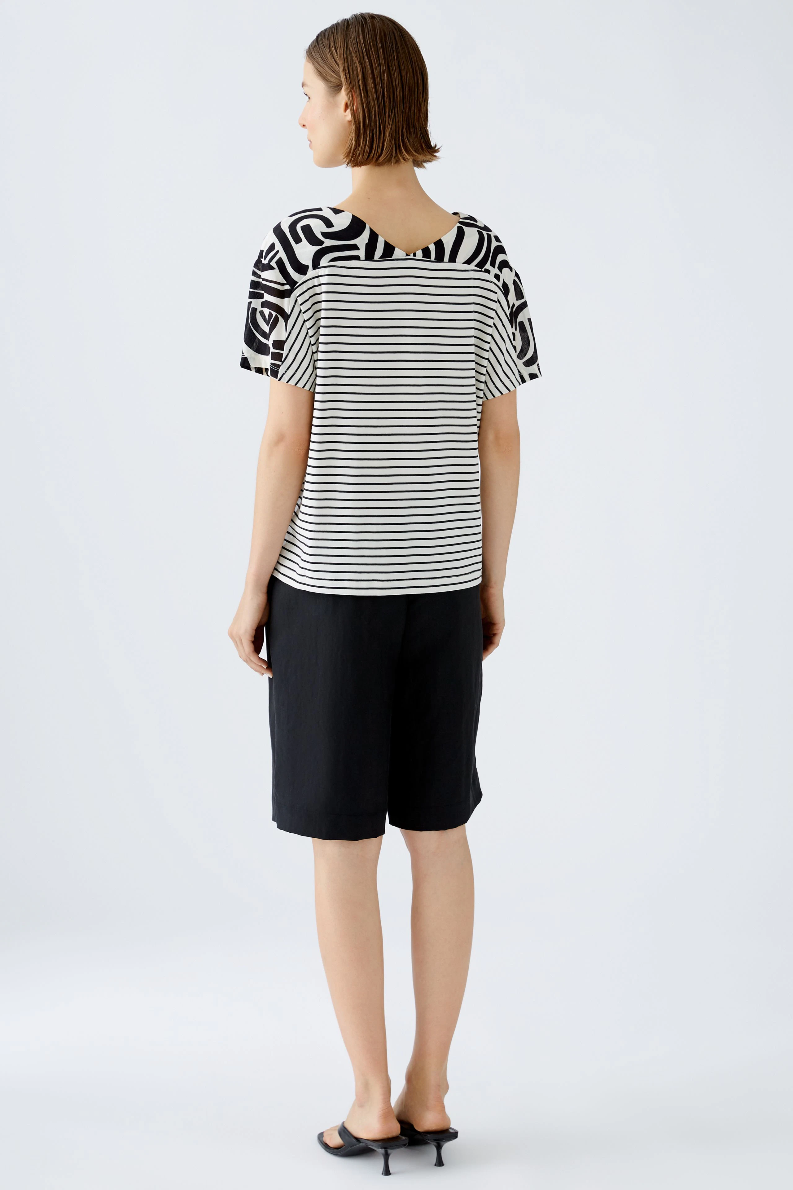 Image 3 of Blouse shirt - white black in white black | Oui