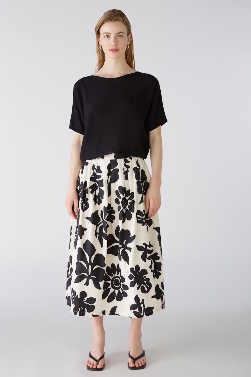 Bild 1 von Midi skirt - offwhite black in offwhite black | Oui