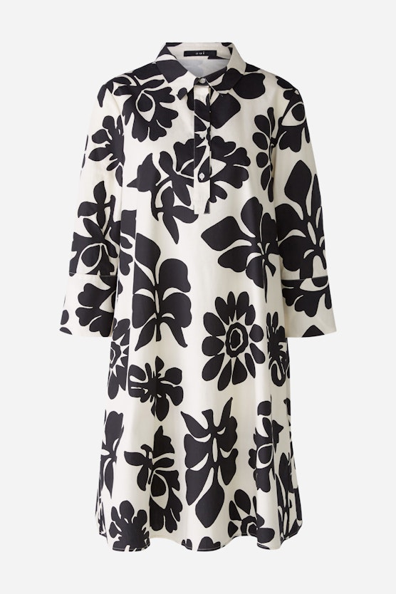 Shirt blouse dress - offwhite black