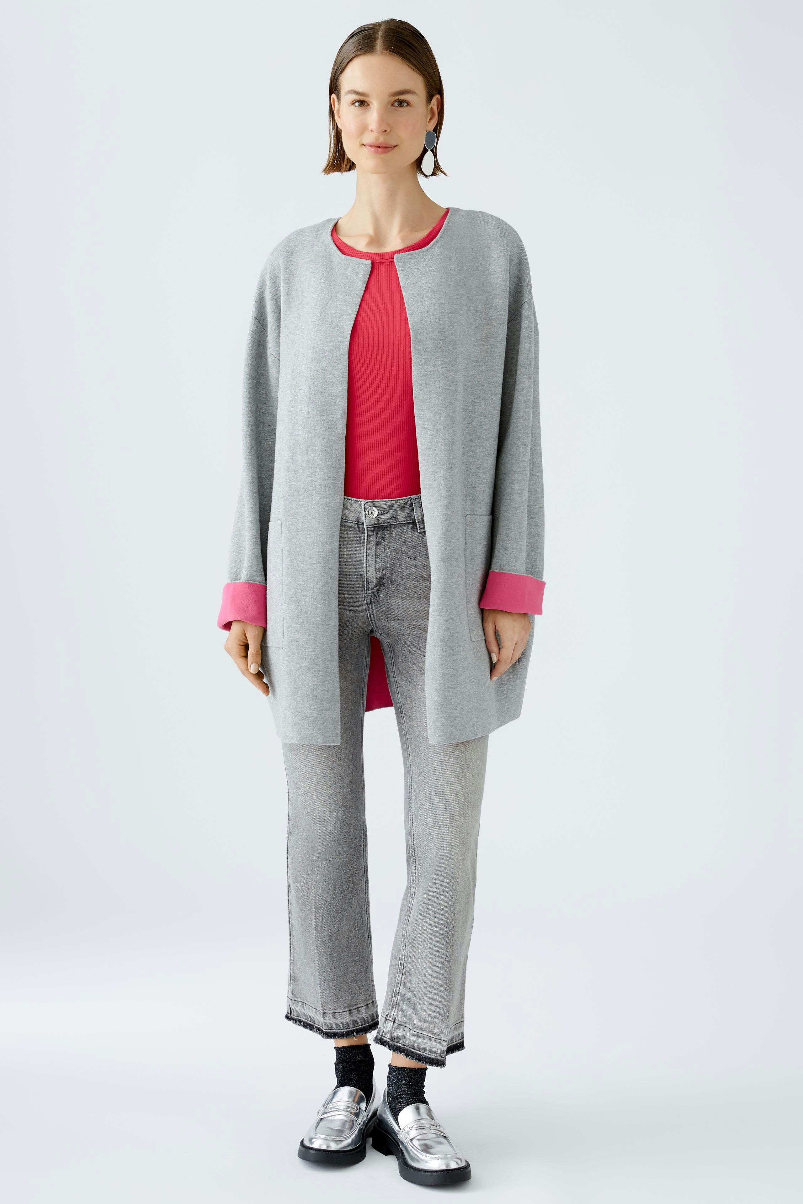 Bild 1 von Knitted coat - light grey red in light grey red | Oui