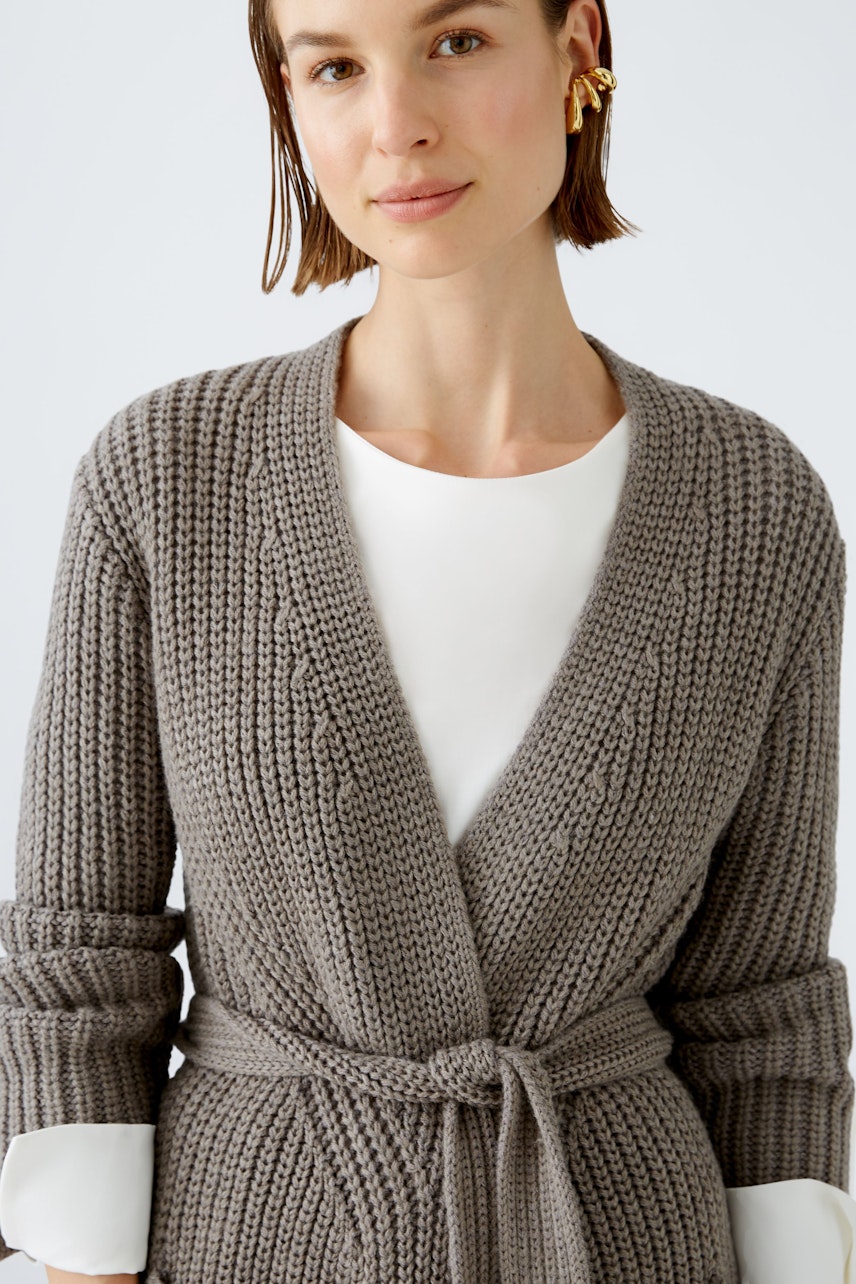 Bild 4 von Knitted coat - smoky taupe in smoky taupe | Oui