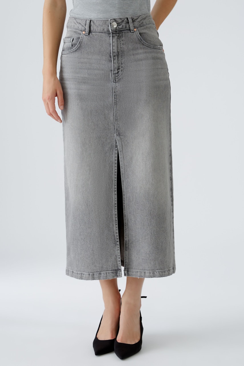 Bild 2 von Denim skirt the maxi - grey denim in grey denim | Oui