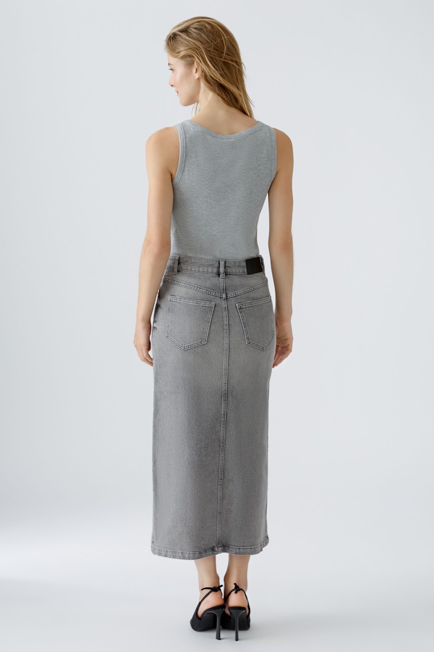 Bild 3 von Denim skirt the maxi - grey denim in grey denim | Oui