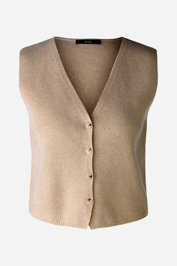 Knitted waistcoat wool blend