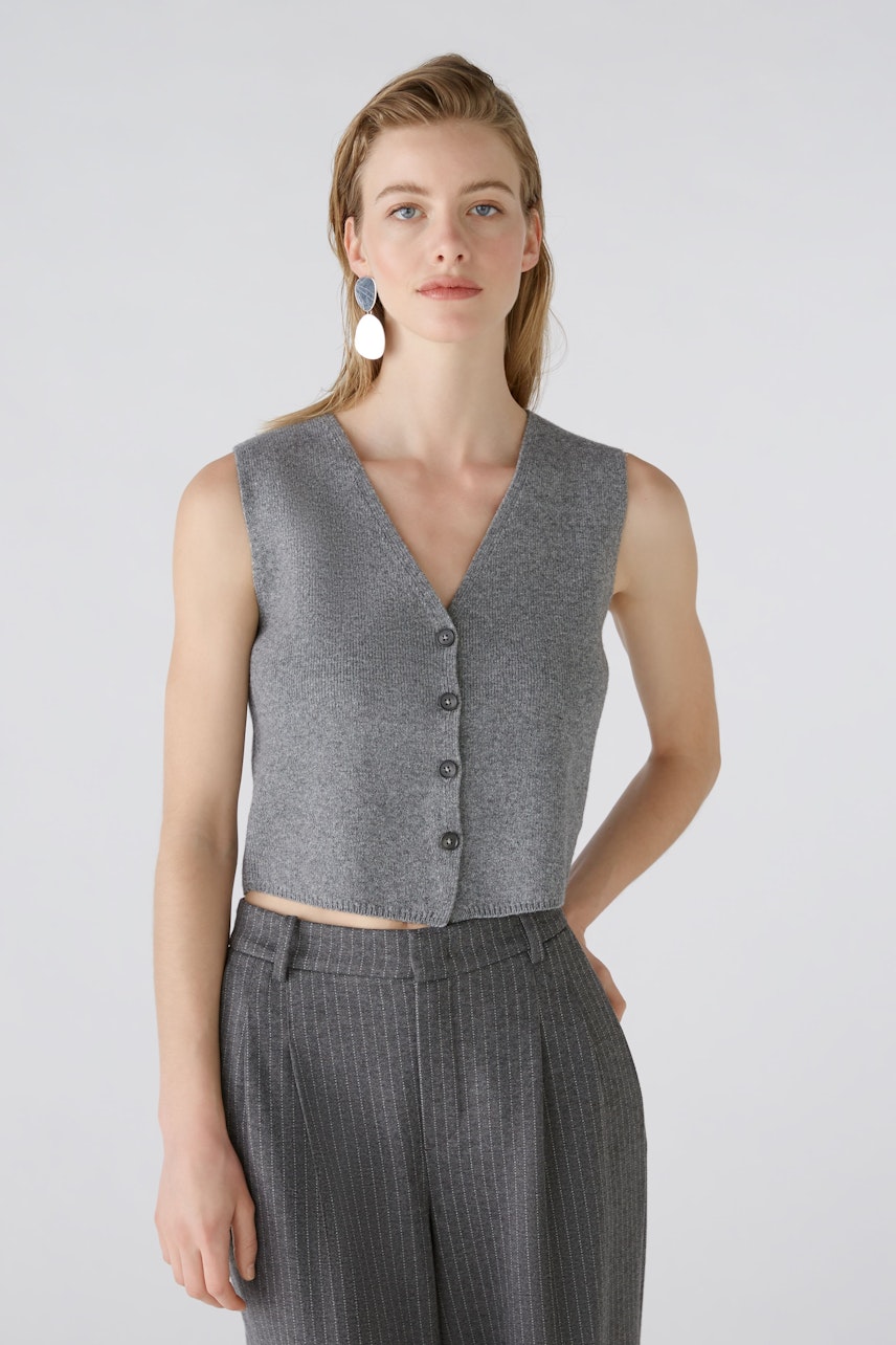 Bild 3 von Knitted waistcoat - grey in grey | Oui