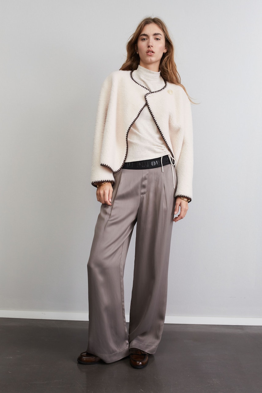 Bild 5 von Palazzo trousers - taupe in taupe | Oui