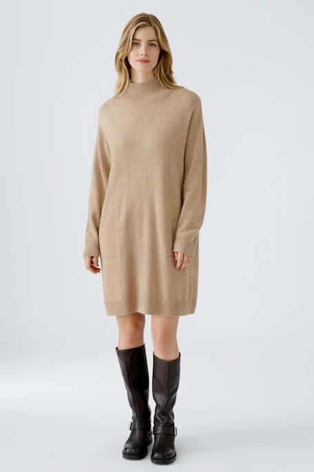 Knitted dress - beigemel