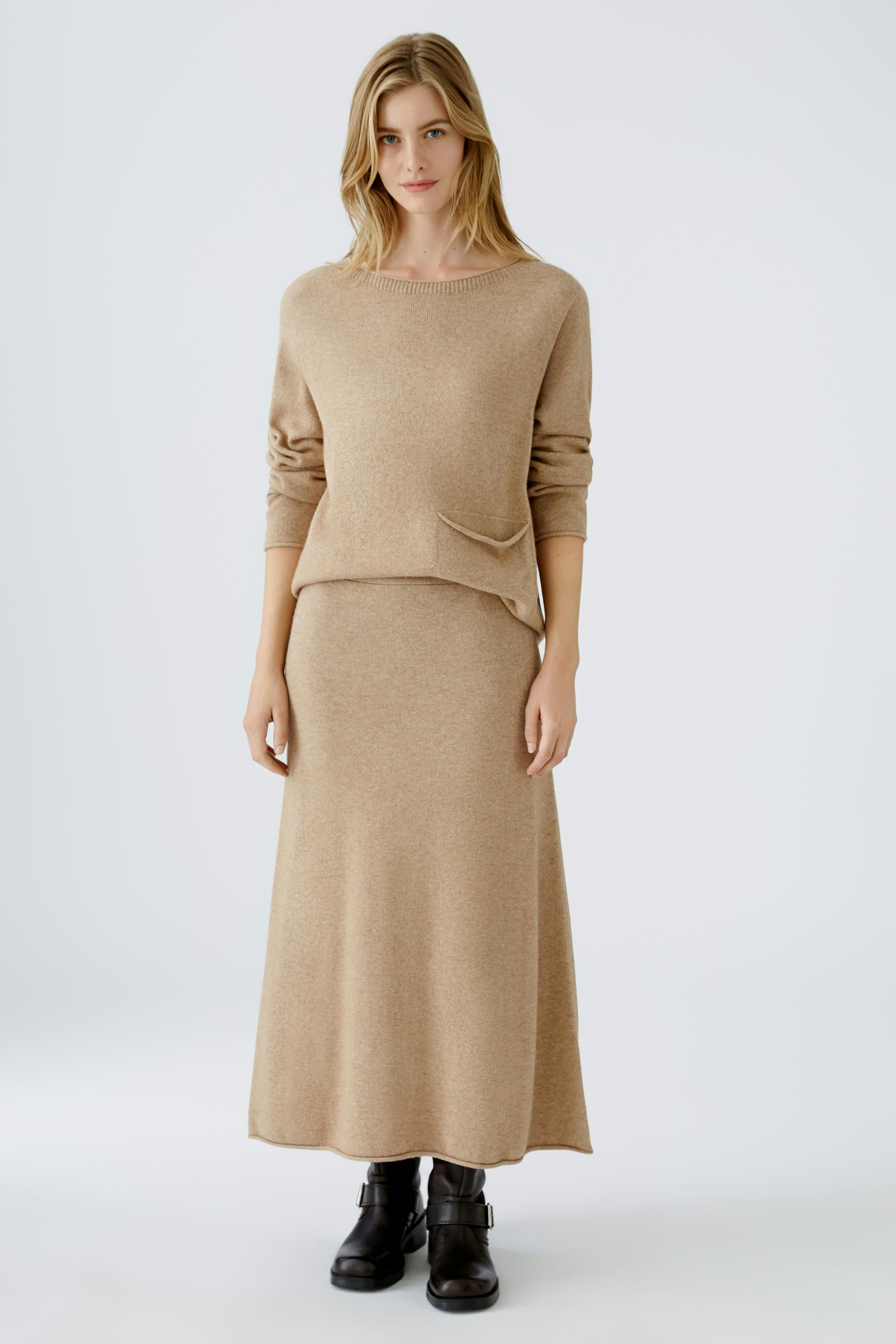 Knitted skirt - beigemel